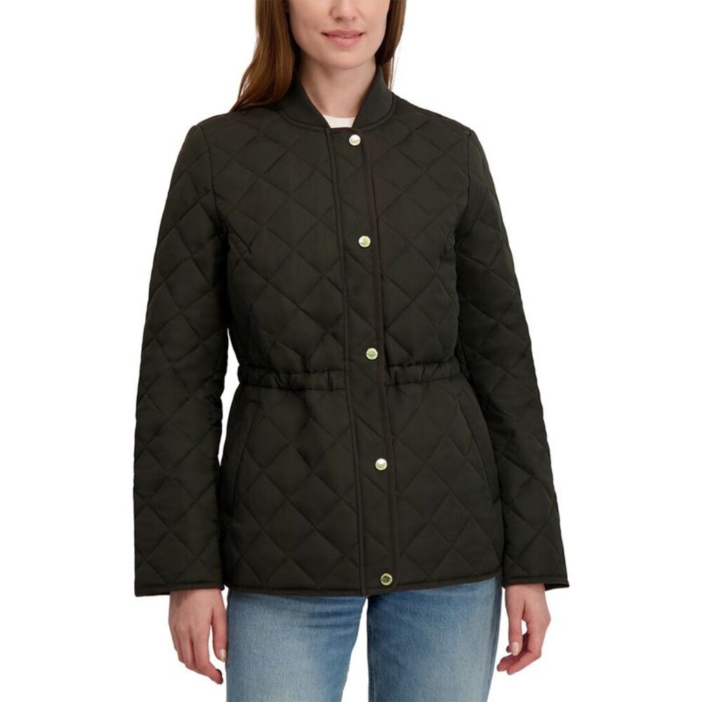 Laundry By Shelli Segal Womens Snowchic Diamond Quilted Jacket, Green